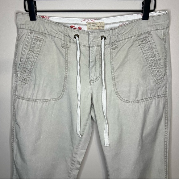 American Eagle Outfitters Y2K Khaki Cropped Capri Low Rise Pants size 6 - Picture 2 of 13